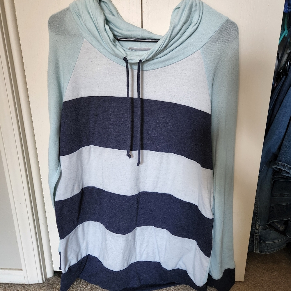 Womens Striped Multi-Tone Long Sleeve